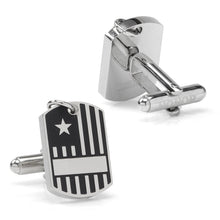Load image into Gallery viewer, Antique Silver Military Tag Cufflinks