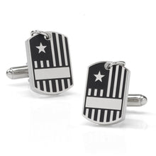 Load image into Gallery viewer, Antique Silver Military Tag Cufflinks