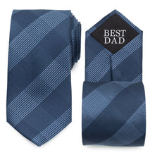 Load image into Gallery viewer, Best Dad Plaid Dark Blue Men's Tie
