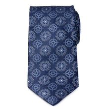 Load image into Gallery viewer, Compass Hidden Message Navy Blue Men's Tie