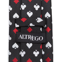 Load image into Gallery viewer, Card Suits Vegas Hidden Message Black Men's Tie