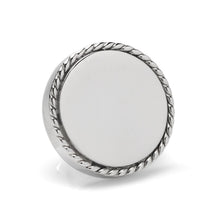 Load image into Gallery viewer, Stainless Steel Rope Border Round Engravable Lapel Pin