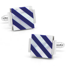 Load image into Gallery viewer, Floating Mother of Pearl Striped Cufflinks