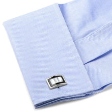 Load image into Gallery viewer, Onyx and Mother of Pearl Key Cufflinks