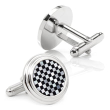 Load image into Gallery viewer, Onyx and Mother of Pearl Checker 5-Stud Set