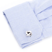 Load image into Gallery viewer, Double Sided Silver Knot Cufflinks