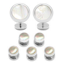 Load image into Gallery viewer, Double Sided Mother of Pearl Round Beveled 5-Stud Set