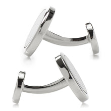 Load image into Gallery viewer, Double Sided Onyx Round Beveled Cufflinks