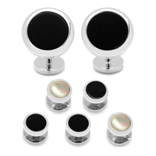 Load image into Gallery viewer, Double Sided Onyx Round Beveled 5-Stud Set