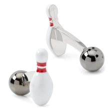 Load image into Gallery viewer, Bowling Pin & Ball 3D Cufflinks
