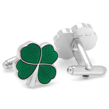 Load image into Gallery viewer, Green Clover Cufflinks