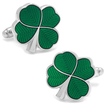 Load image into Gallery viewer, Green Clover Cufflinks