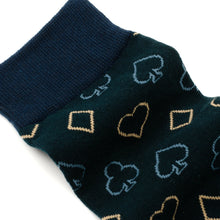 Load image into Gallery viewer, Card Suits Casino Blue Men's Socks