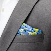 Load image into Gallery viewer, Floral Blue Pocket Square