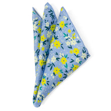 Load image into Gallery viewer, Floral Blue Pocket Square