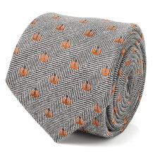 Load image into Gallery viewer, Holiday Pumpkin Herringbone Tie