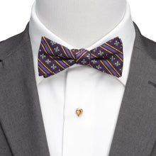 Load image into Gallery viewer, Mardi Gras Stripe Bow Tie