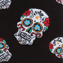 Load image into Gallery viewer, Sugar Skull Black Socks