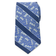 Load image into Gallery viewer, DC Batman Stripe Multi Emblem Blue Men's Tie