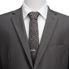 Load image into Gallery viewer, DC Batman Medallion Symbol Charcoal Silk Men's Tie