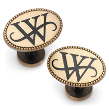 Load image into Gallery viewer, DC Batman Wayne Monogram Gold Cufflinks