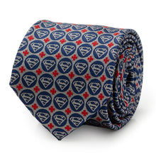 Load image into Gallery viewer, DC Superman Shield Motif Gray Men's Tie