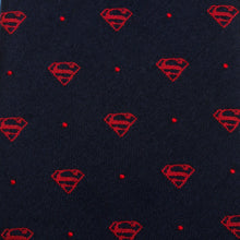 Load image into Gallery viewer, DC Superman Shield Navy and Red Dot Tie