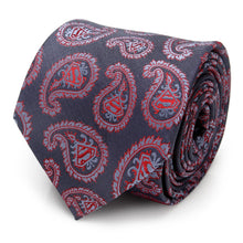 Load image into Gallery viewer, DC Superman Red and Blue Paisley Tie