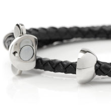 Load image into Gallery viewer, Disney Mickey Silhouette Black Double Wrapped Leather Bracelet