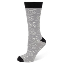 Load image into Gallery viewer, Disney Donald Duck Patterned Gray Socks and Mickey Mouse Blue Lapel Pin Gift Set