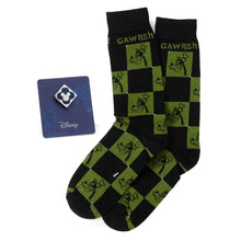 Load image into Gallery viewer, Disney Goofy Check Socks and Mickey Mouse Blue Lapel Pin Gift Set