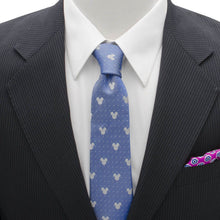 Load image into Gallery viewer, Disney Mickey Mouse Blue Pin Dot Men's Tie