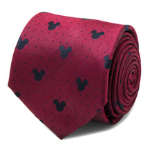 Load image into Gallery viewer, Disney Mickey Mouse Red Pin Dot Men's Tie