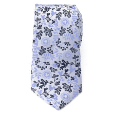 Load image into Gallery viewer, Disney Mickey Mouse Floral Silhouette Blue and White Tie