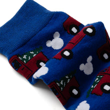Load image into Gallery viewer, Disney Mickey Mouse Holiday Truck Navy Socks and Blue Lapel Pin Gift Set