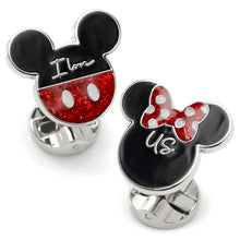 Load image into Gallery viewer, Disney Mickey and Minnie Mouse "I Love Us" Cufflinks