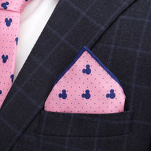Load image into Gallery viewer, Disney Mickey Mouse Dot Pink Tie and Pocket Square Gift Set