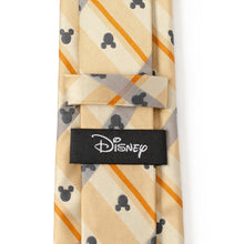 Load image into Gallery viewer, Disney Mickey Mouse Silhouette Tan Plaid Tie