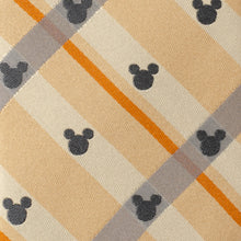 Load image into Gallery viewer, Disney Mickey Mouse Silhouette Tan Plaid Tie