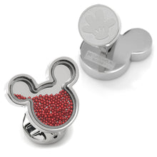 Load image into Gallery viewer, Disney Mickey Mouse Silhouette Red Caviar Bead Cufflinks