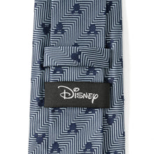 Load image into Gallery viewer, Disney Mickey Mouse Silhouette Blue Herringbone Men's Tie