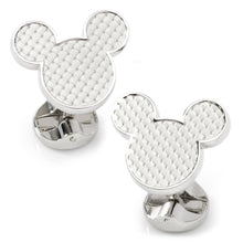 Load image into Gallery viewer, Disney Mickey Mouse Silhouette Basket Weave Cufflinks