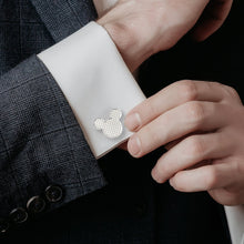 Load image into Gallery viewer, Disney Mickey Mouse Silhouette Basket Weave Cufflinks