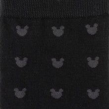 Load image into Gallery viewer, Disney Mickey Mouse Silhouette Motif Black Sock and Mickey Blue Lapel Pin Gift Set
