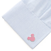 Load image into Gallery viewer, Disney Mickey Mouse Silhouette Pink Cufflinks