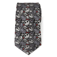 Load image into Gallery viewer, Disney The Nightmare Before Christmas Black Gray Pattern Men's Tie