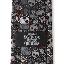 Load image into Gallery viewer, Disney The Nightmare Before Christmas Black Gray Pattern Men's Tie
