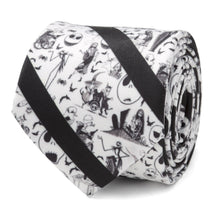 Load image into Gallery viewer, Disney The Nightmare Before Christmas Striped Black Men's Tie