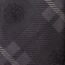 Load image into Gallery viewer, Game of Thrones Targaryen Dragon Black Plaid Silk Men's Tie