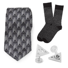 Load image into Gallery viewer, Harry Potter Deathly Hallows Gray Necktie Gift Set